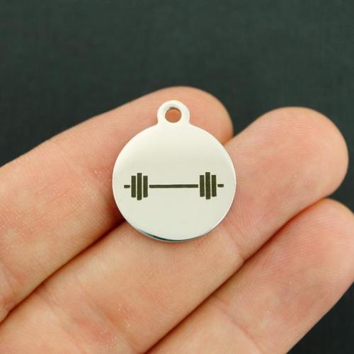 Dumbbell Stainless Steel Charms - BFS001-3483