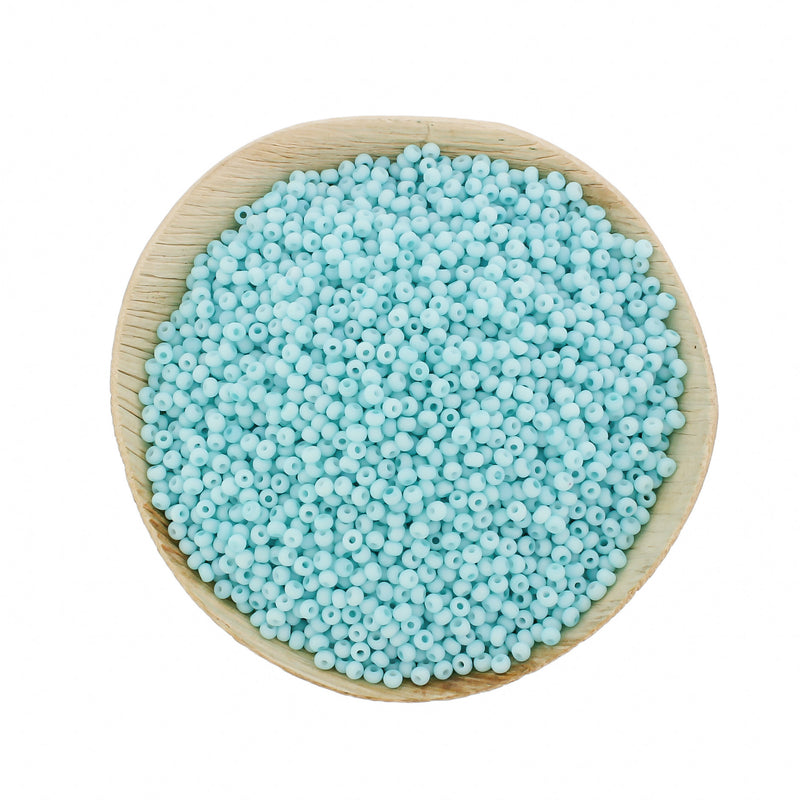 Seed Glass Beads 8/0 3mm - Frosted Sky Blue - 50g 1500 Beads - BD2003
