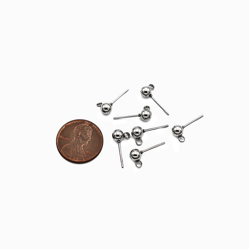 Stainless Steel Earrings - Stud Bases With Loop - 16mm x 8mm x 5mm - 20 Pieces 10 Pairs - FD933