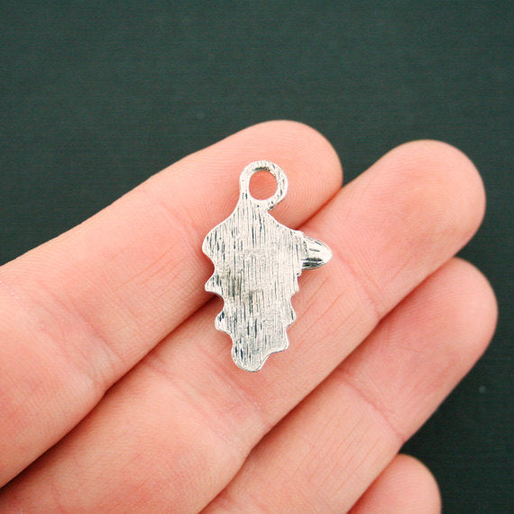 4 breloques de ton argent antique feuille de chêne gland - SC6649