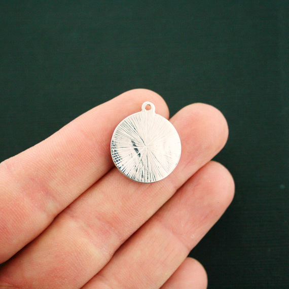 4 Lettre c Alphabet Antique Silver Tone Cabochon Charms - SC6870