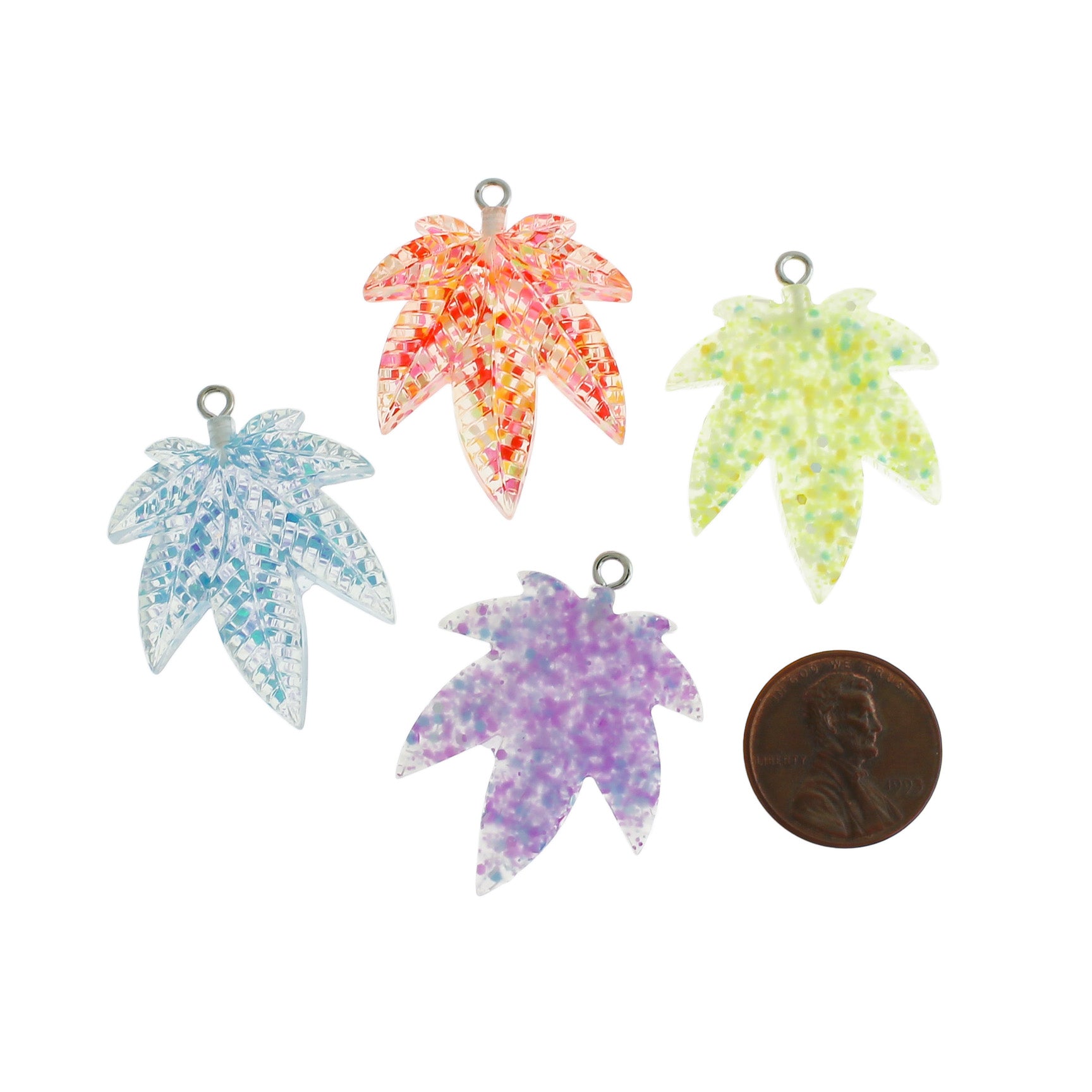 4 Assorted Weed Leaf Resin Charms - Choose Your Finish!