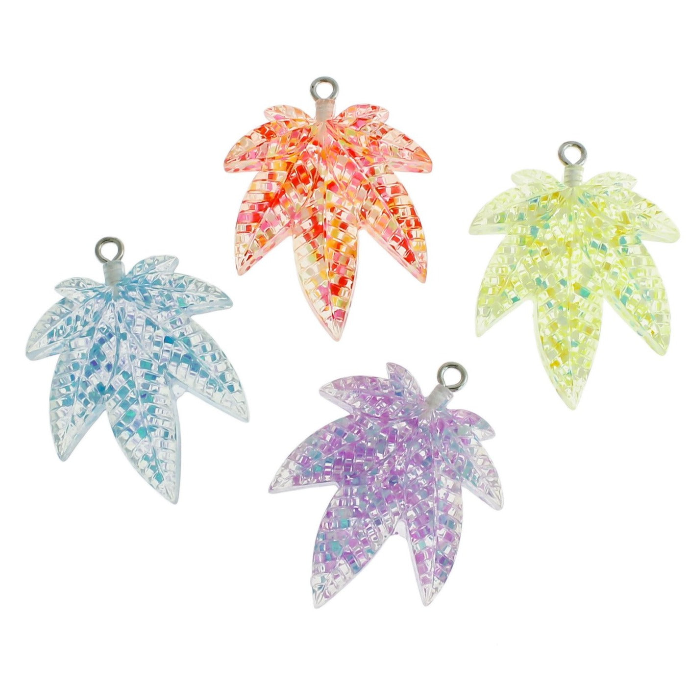 4 Assorted Weed Leaf Resin Charms - Choose Your Finish!