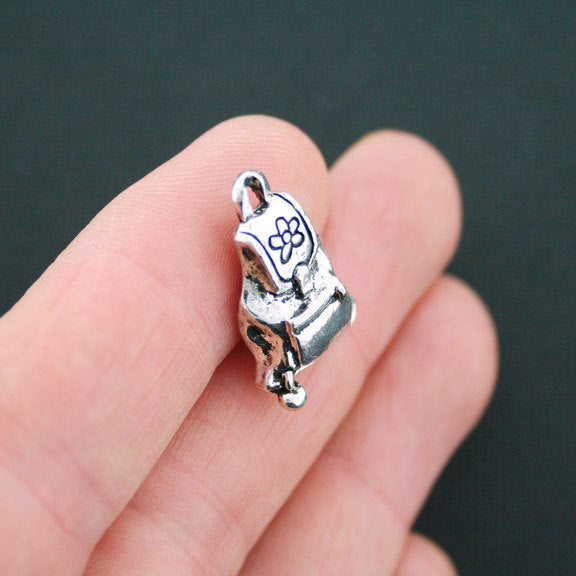 Sac à dos 4 breloques ton argent antique 3D - SC5146