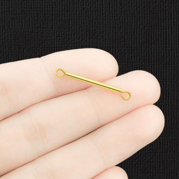 4 Bar Connector Gold Tone Charms 2 Sided - GC696