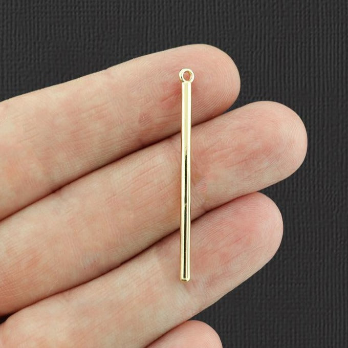 4 Bar Drop Gold Tone Charms 2 Sided - GC1201