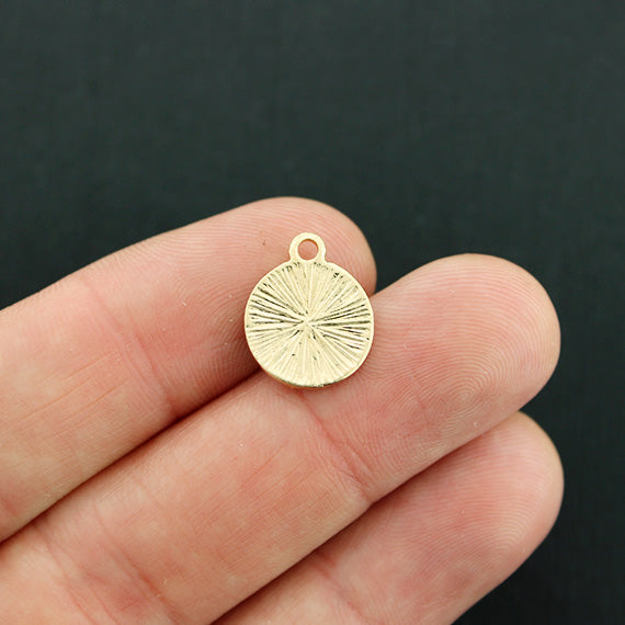 4 Basketball Gold Tone Enamel Charms - E727