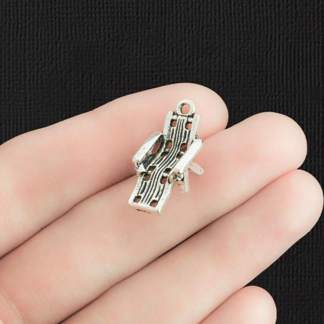 4 Beach Chair Antique Silver Tone Charms 3D - SC5874