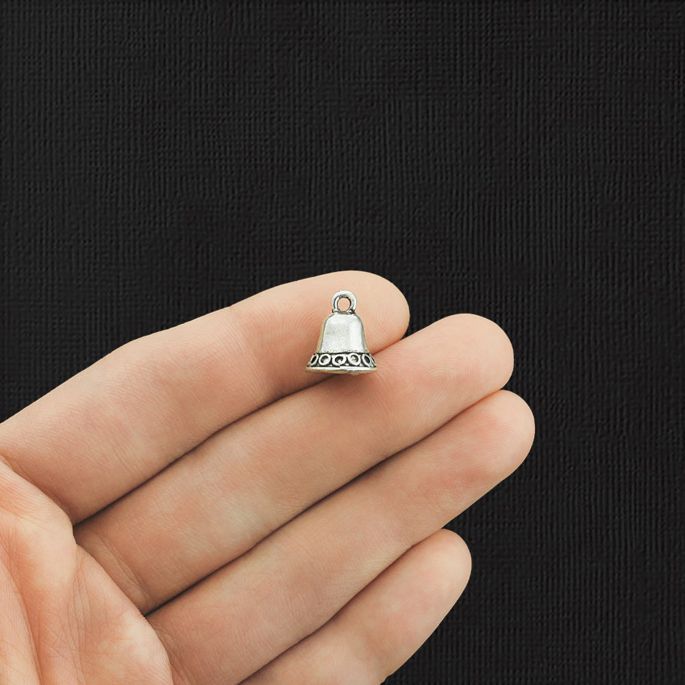 4 Bell Antique Silver Tone Charms 3D - SC2995