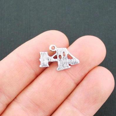 4 Bridge Antique Silver Tone Charms - SC4834