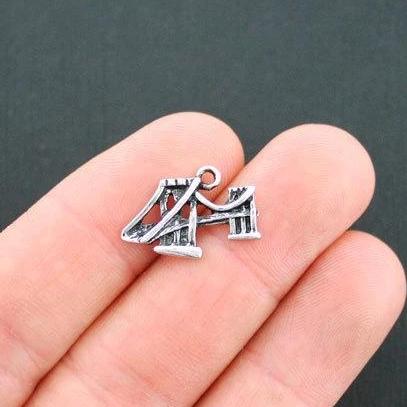 4 Bridge Antique Silver Tone Charms - SC4834