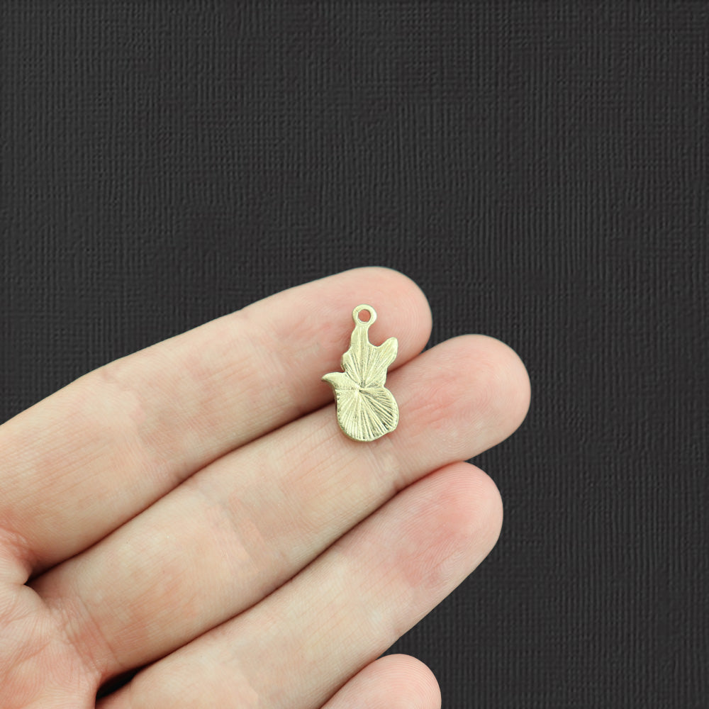 4 Brown Fox Gold Tone Enamel Charms - E1012