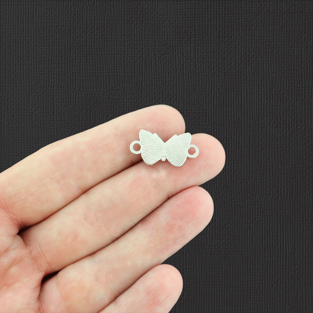 4 Butterfly Connector Enamel Charms - Choose Your Color!