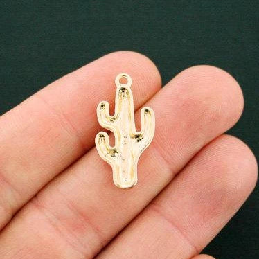 4 Cactus Gold Tone Charms - GC989