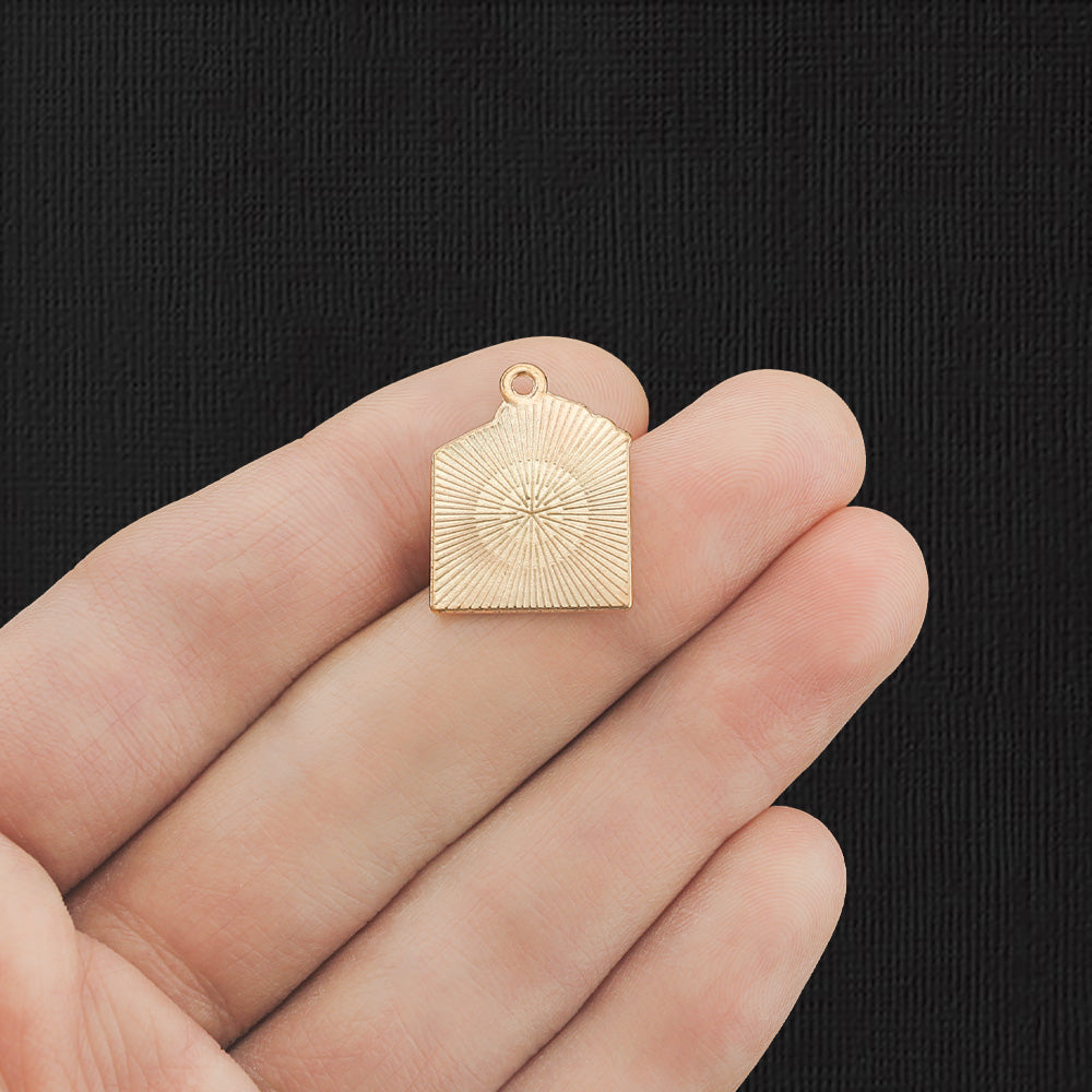 4 breloques en émail doré pour gâteau - E1176