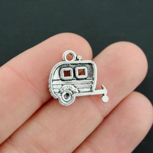 4 Camper Antique Silver Tone Charms - SC4928