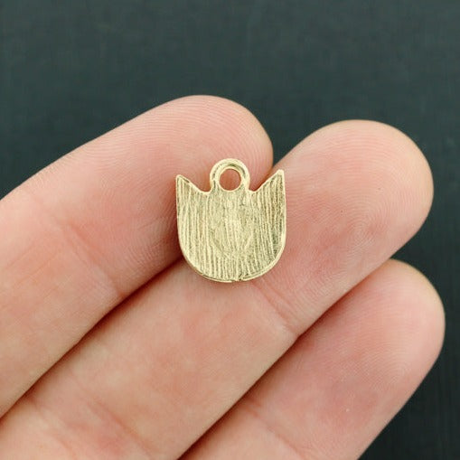 4 Cat Gold Tone Enamel Charms - E181