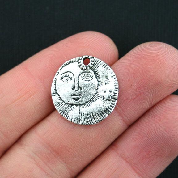 4 breloques célestes antiques argentées - SC3614