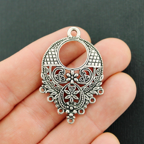 4 breloques de ton argent antique de connecteur de lustre - SC036