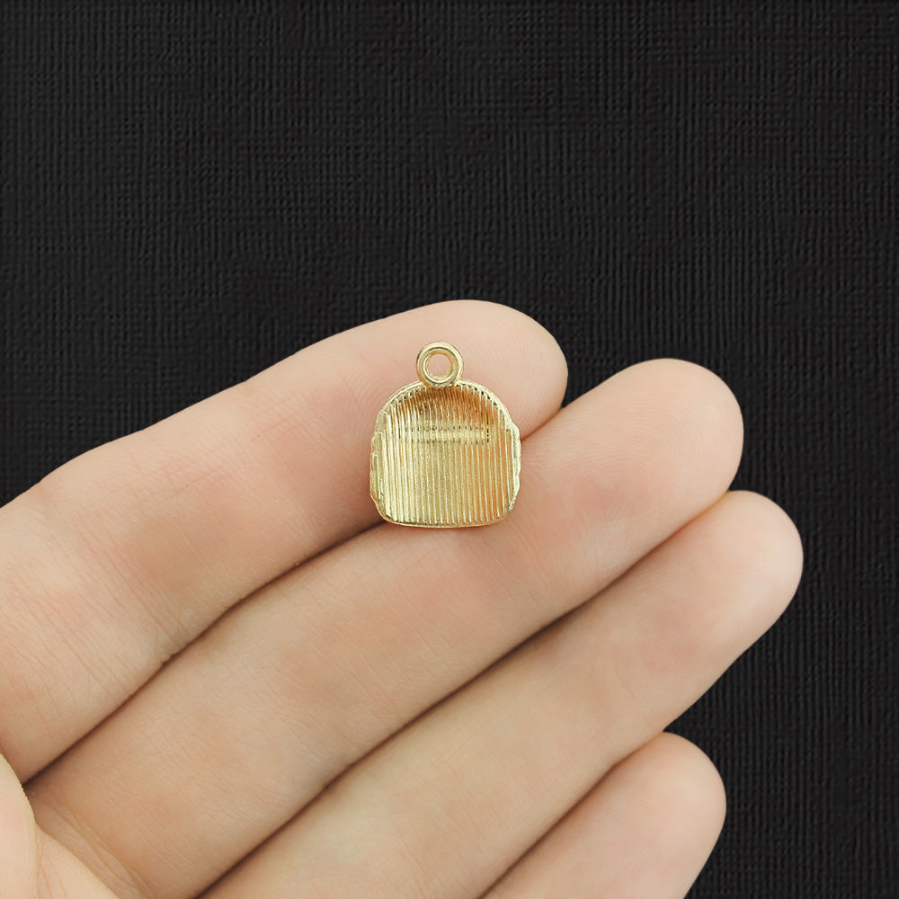 4 breloques en émail doré Cheeseburger - E554