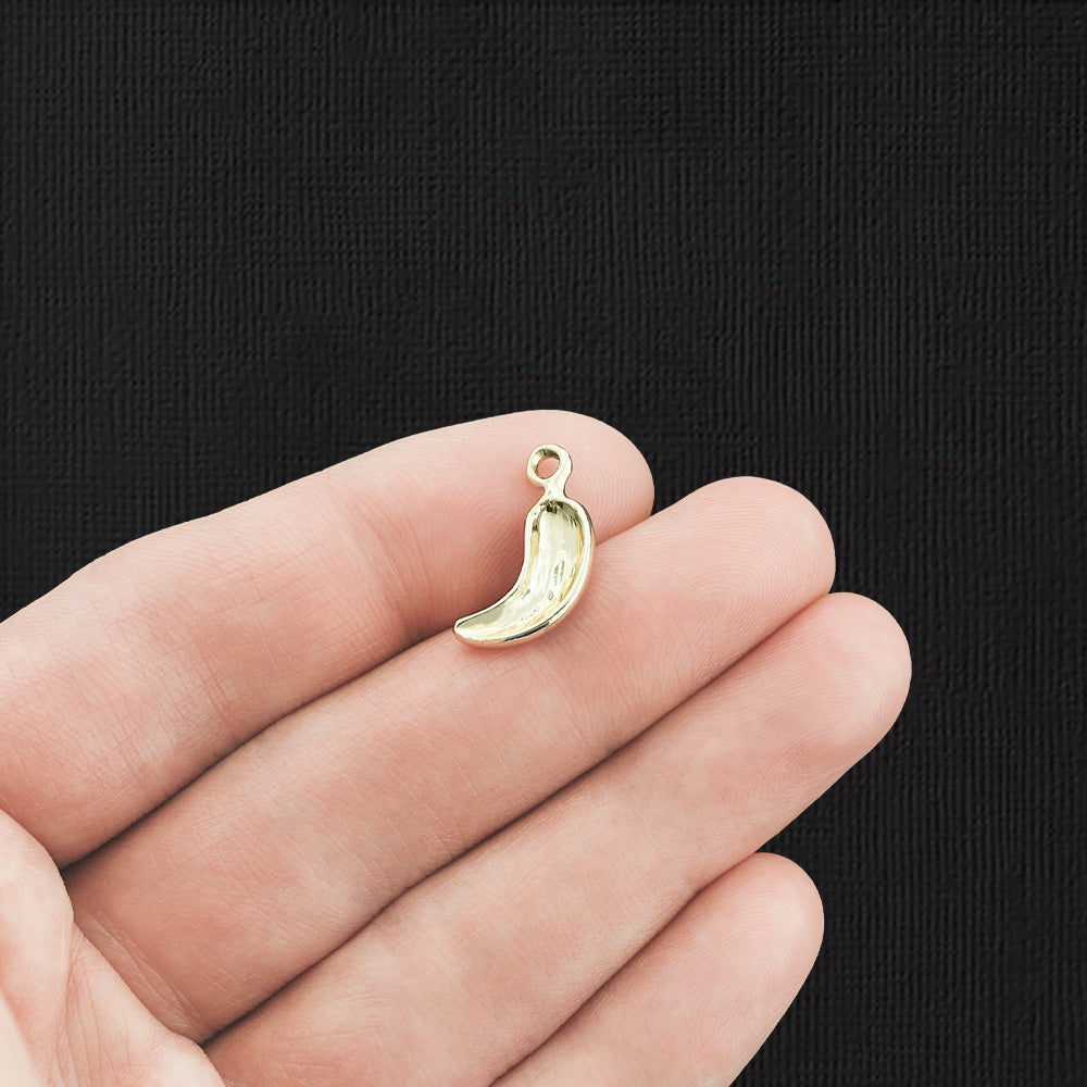 5 breloques en émail doré au piment - E1147