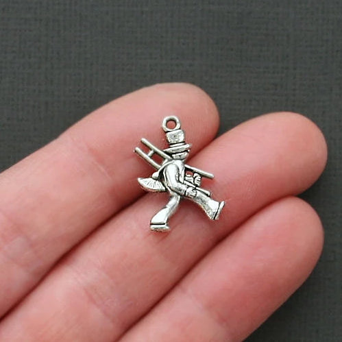 4 Chimney Sweep Antique Silver Tone Charms 2 Sided - SC1686