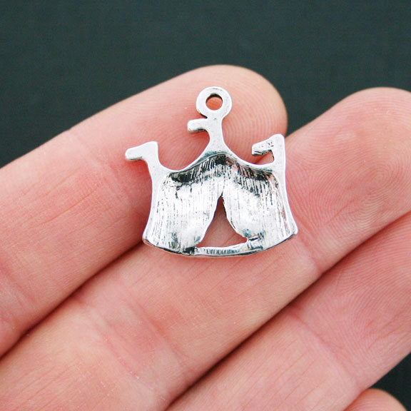 4 Circus Tent Antique Silver Tone Charms - SC5151