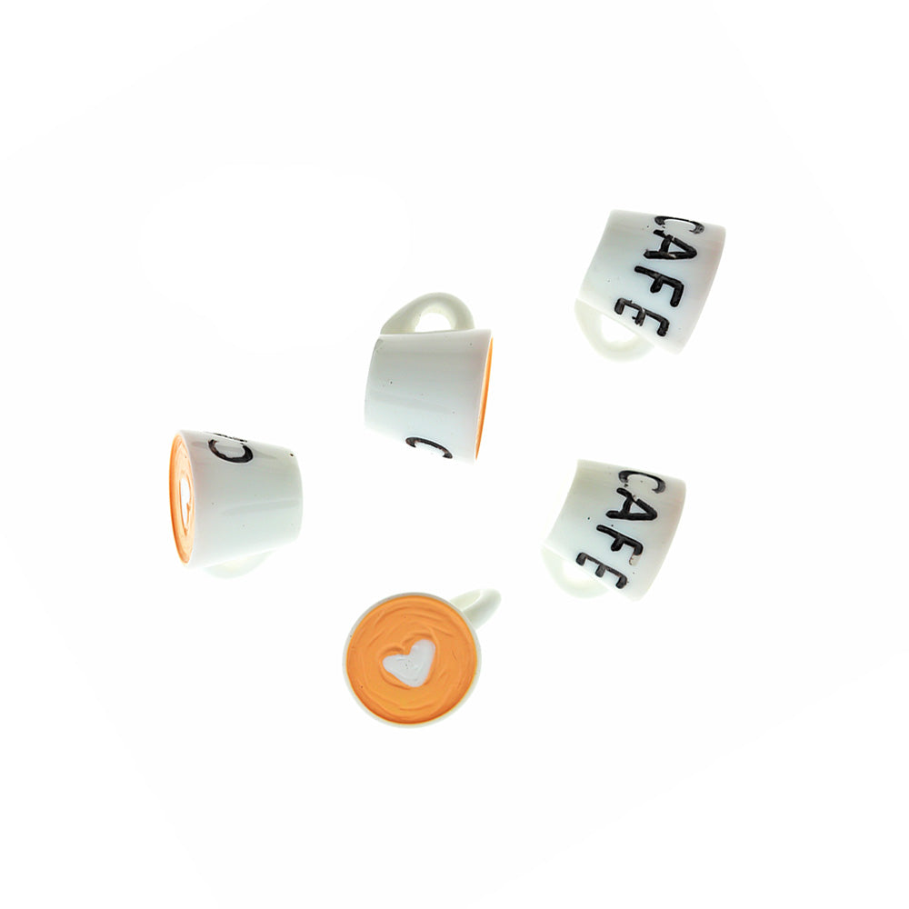 4 breloques en résine tasse à café 3D - K129