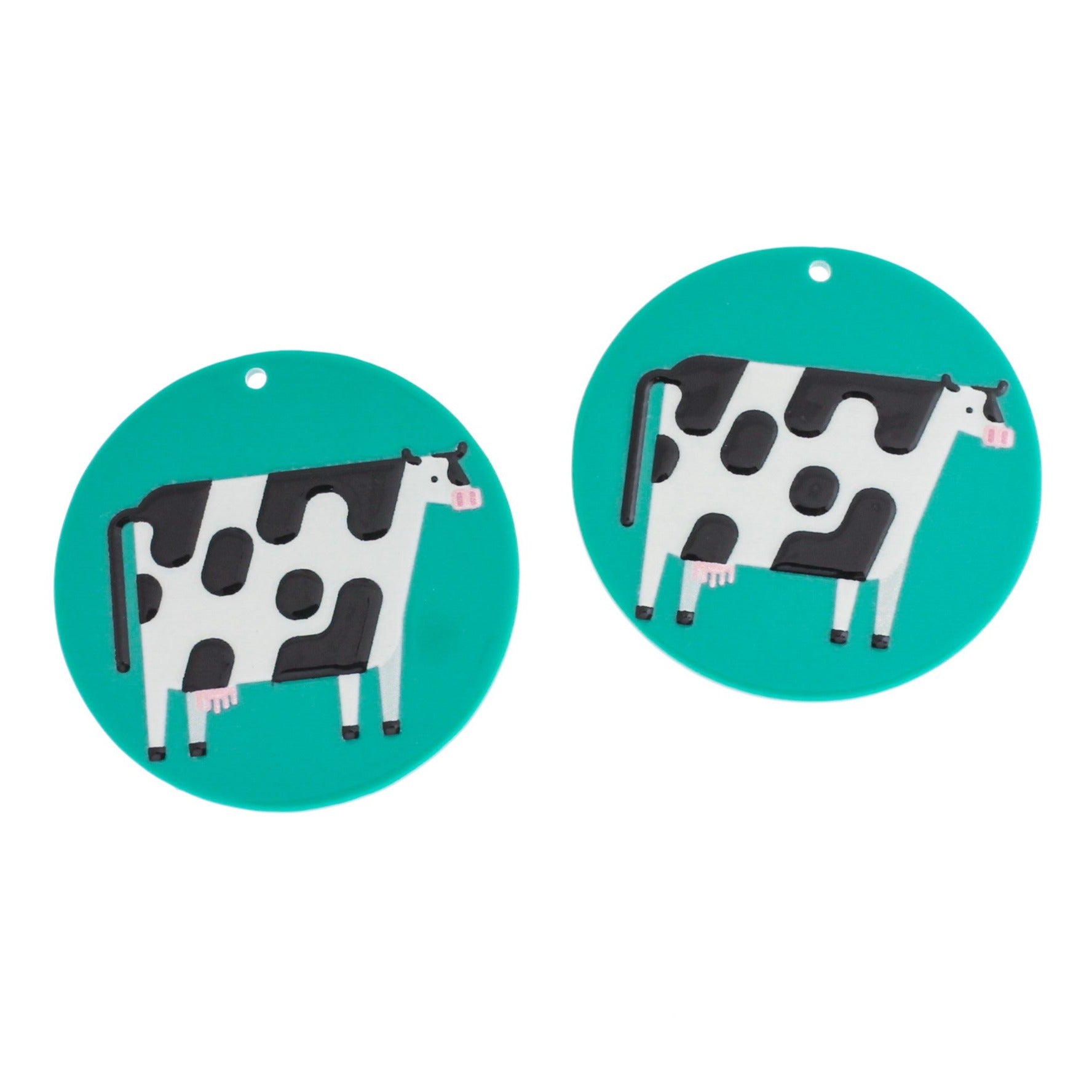 4 Cow Acrylic Charms - K022