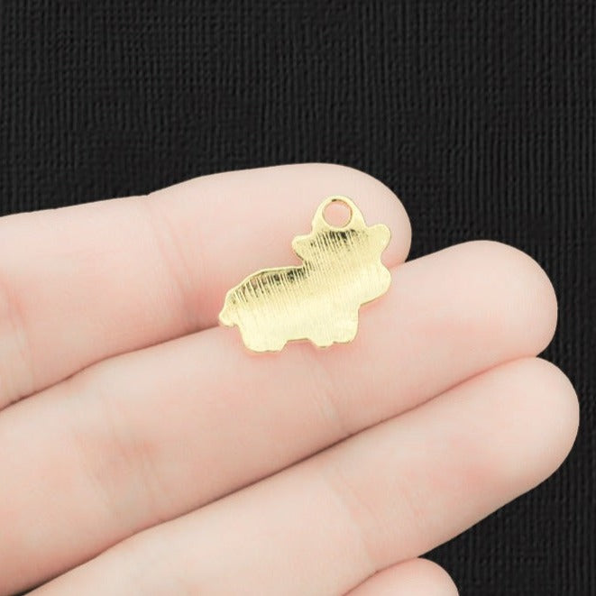 4 Cow Gold Tone Enamel Charms - E1118