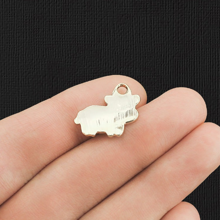 4 Cow Gold Tone Enamel Charms - E1157