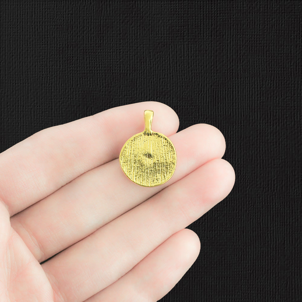 4 breloques en émail doré croissant de lune - E1318