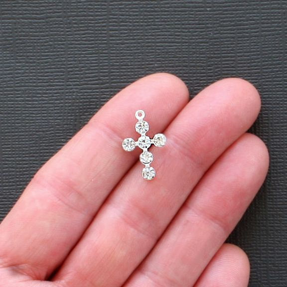 4 breloques argentées antiques croisées - SC1871