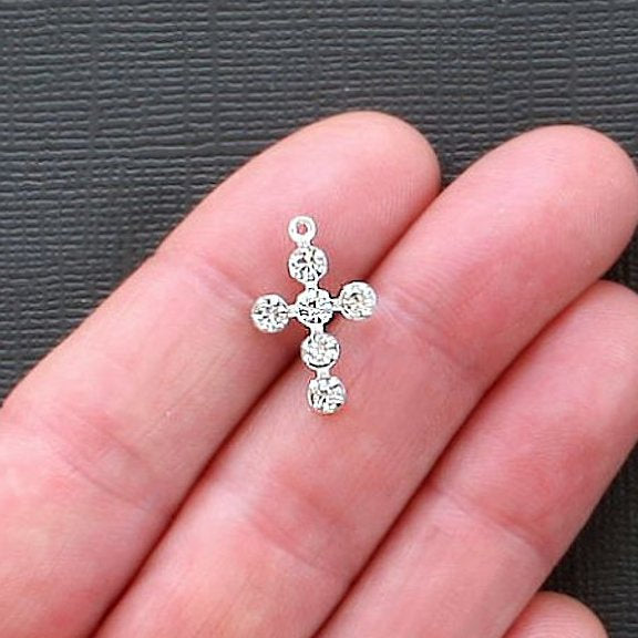 4 Cross Antique Silver Tone Charms - SC1871