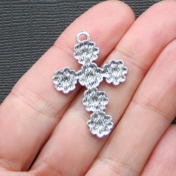 4 breloques de ton argent antique croix - SC2128