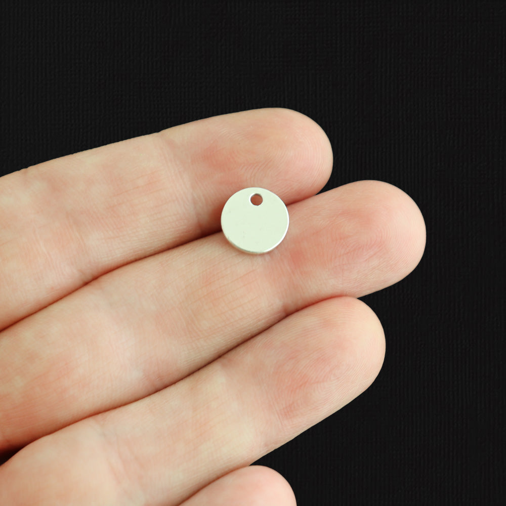 4 Cross Disc Antique Silver Tone Charms - SC1383