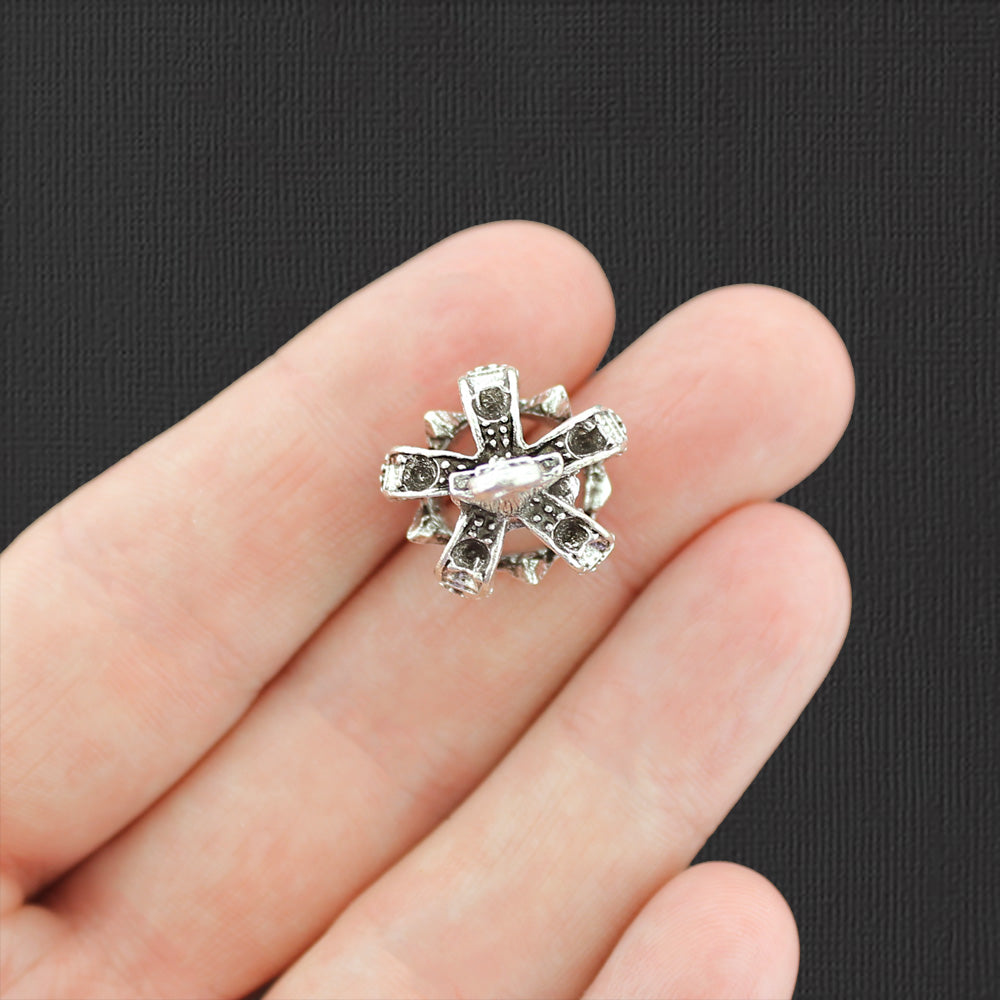 4 Crown Antique Silver Tone Charms 3D - SC2812