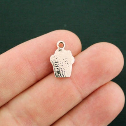 4 Cupcake Gold Tone Enamel Charms - E233