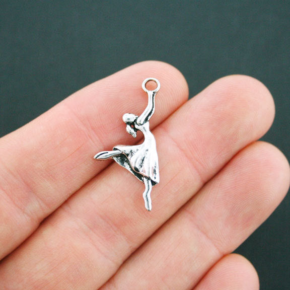 4 Dancer Antique Silver Tone Charms - SC5122