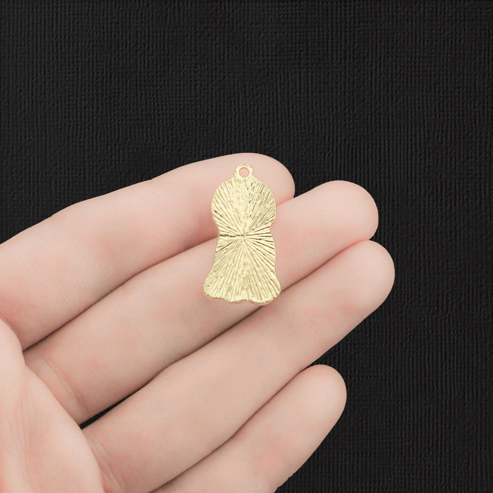 4 breloques en émail doré pour chien - E1217