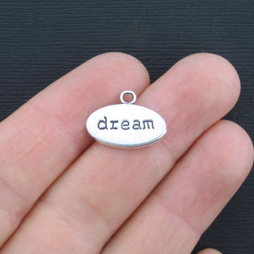 4 Dream Antique Silver Tone Charms - SC138