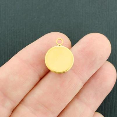 4 Druzy Gold Tone and Resin Cabochon Charms - Z634