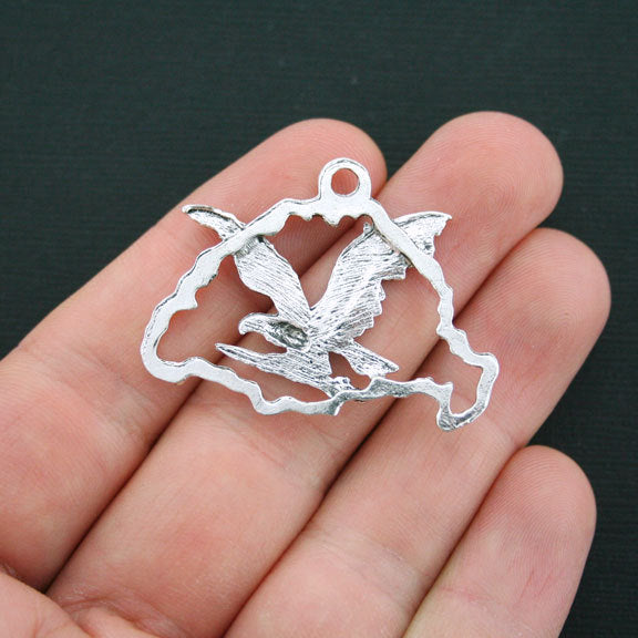 4 Eagle Antique Silver Tone Charms - SC521