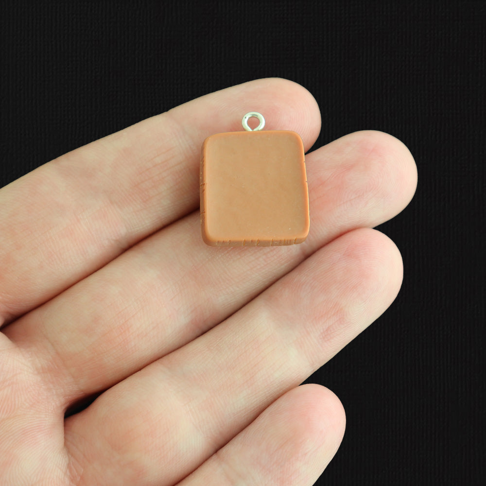 4 Egg On Toast Resin Charms - K403