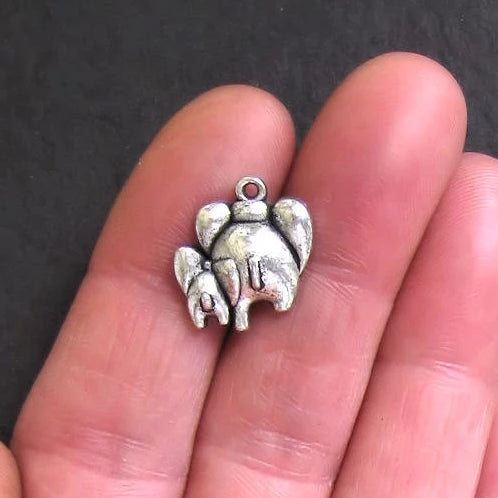 4 Elephant Antique Silver Tone Charms - SC162