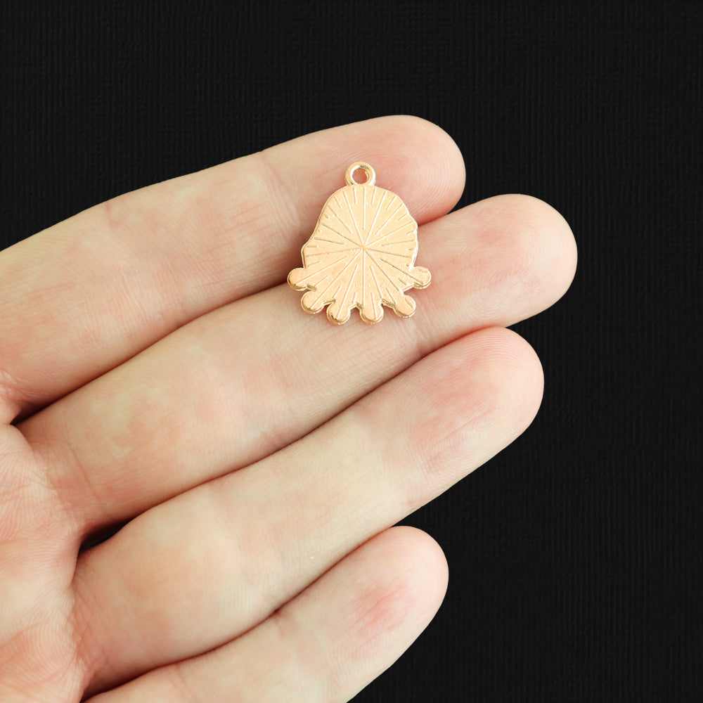 4 breloques elfe en émail doré - E400