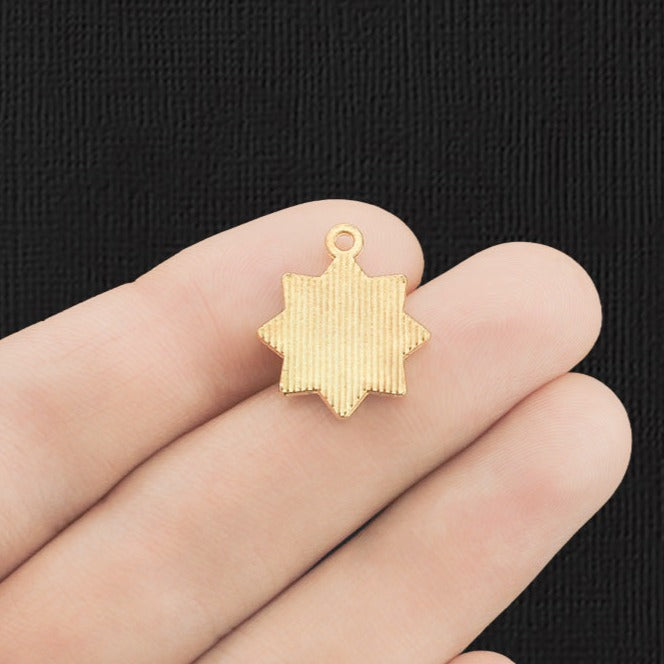 4 breloques en émail doré Evil Eye - E1216