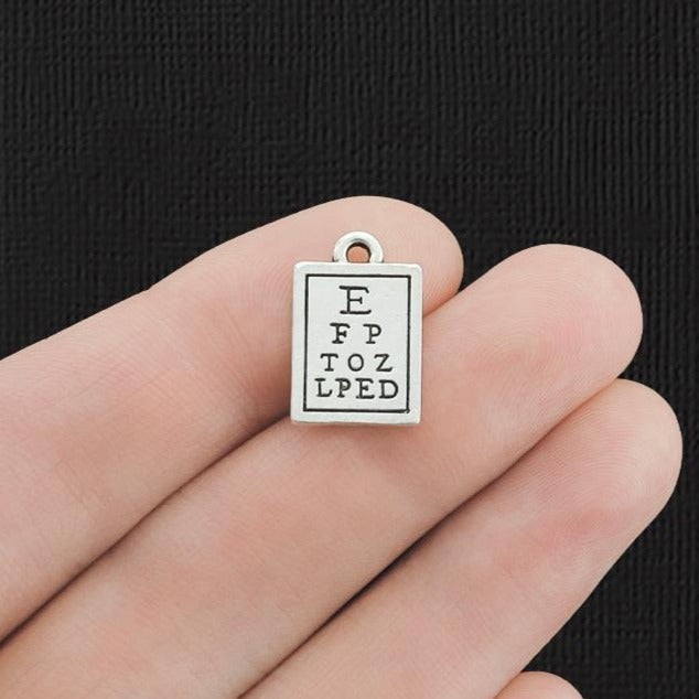 4 breloques de ton argent antique tableau examen de la vue - SC426