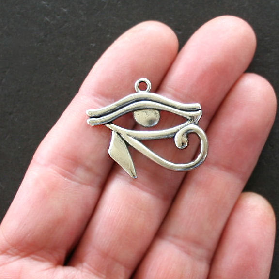 4 Eye of Horus Antique Silver Tone Charms - SC1605