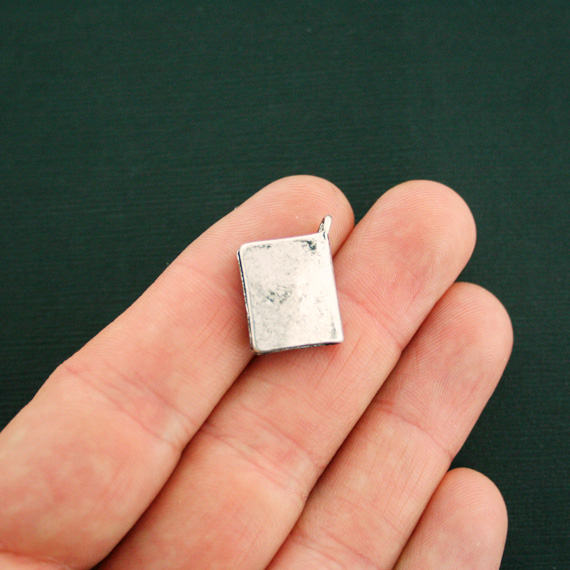 4 Fairy Tale Book Antique Silver Tone Charms - SC6807